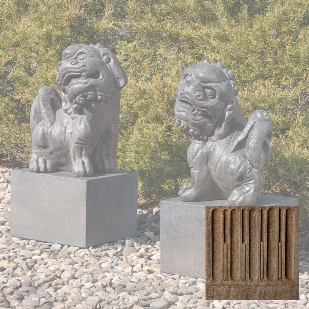 Campania Japanese Foo Dogs Set Garden Statue - OR-196 SET - Image 2
