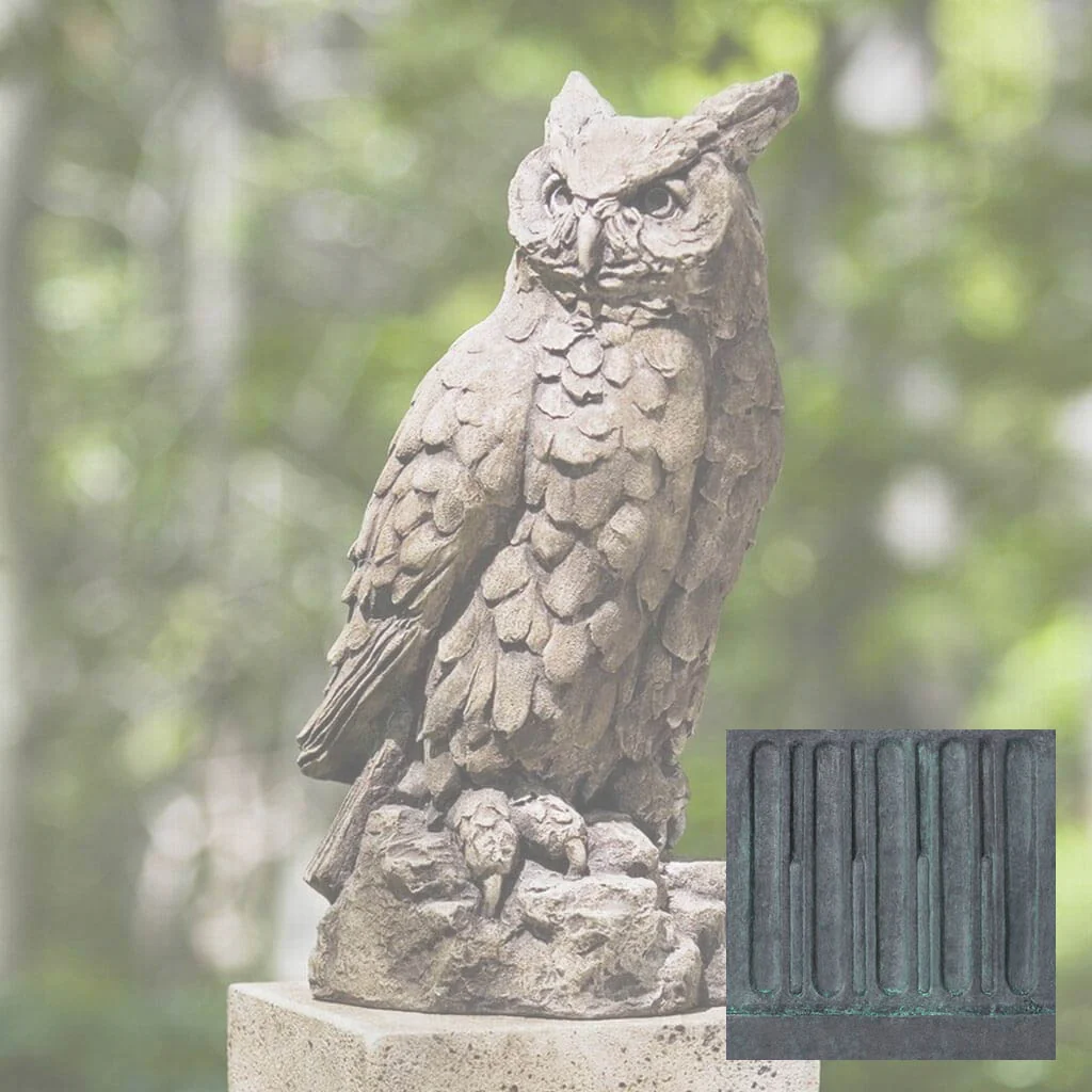 Campania Large Horned Owl Garden Statue - A-337 - Image 10