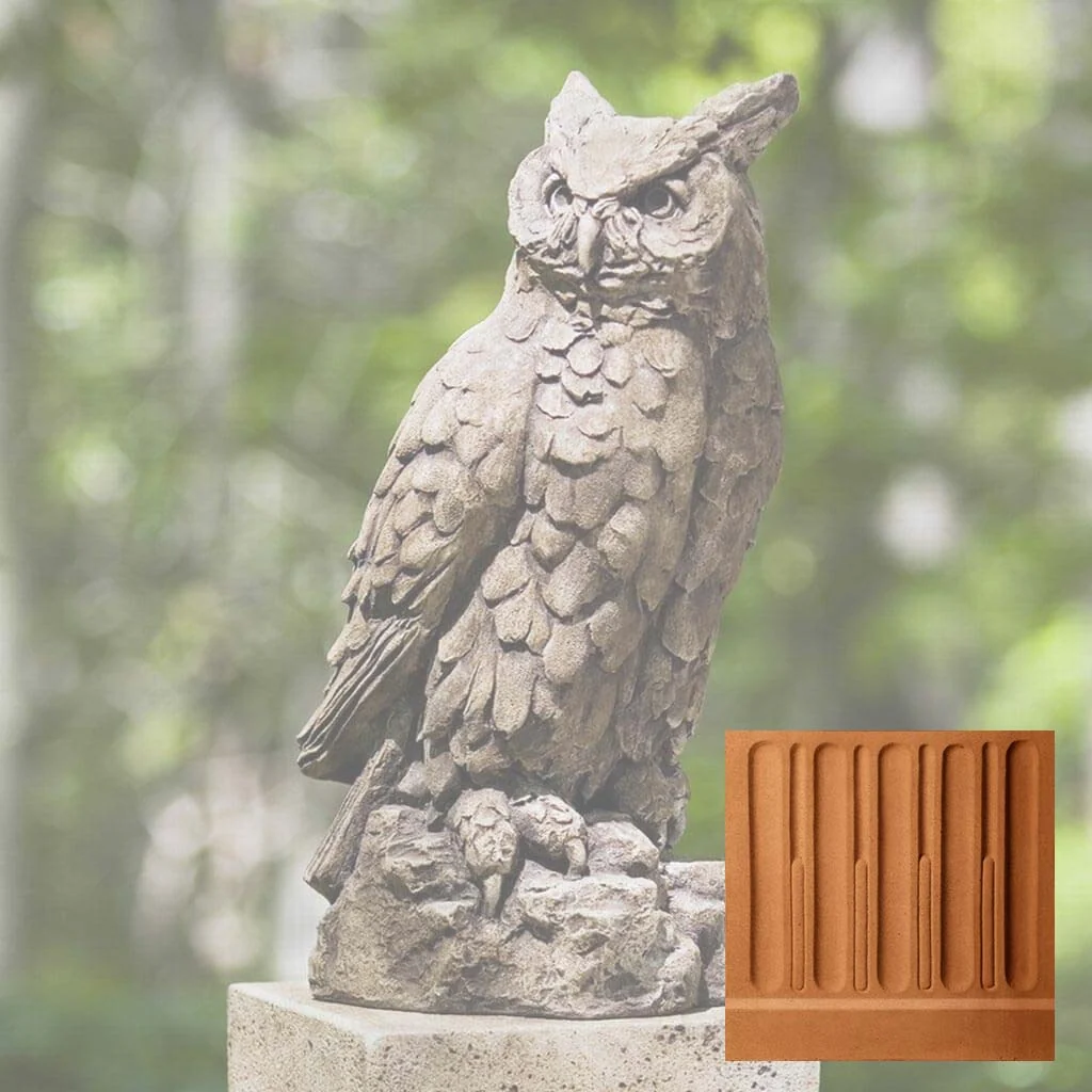 Campania Large Horned Owl Garden Statue - A-337 - Image 14