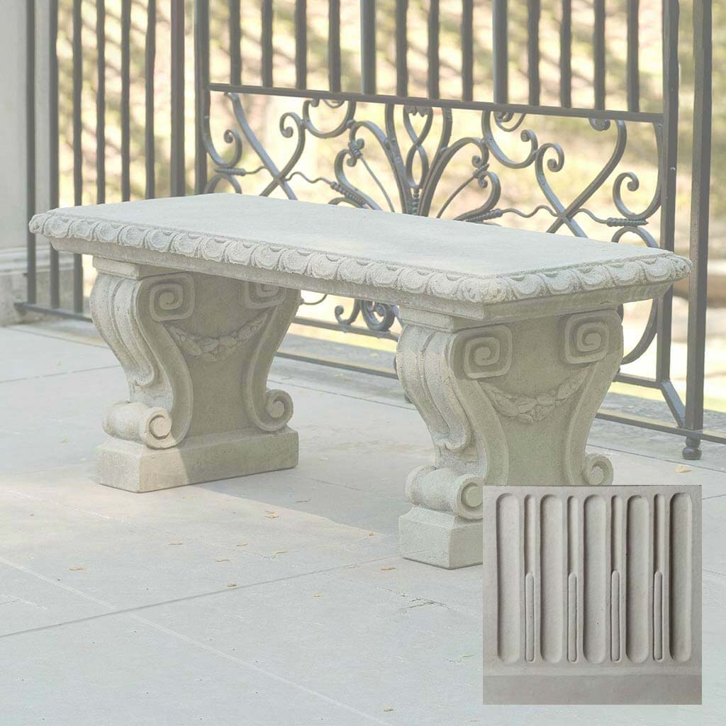Campania Longwood Main Fountain Garden Bench - BE-33 - Image 11