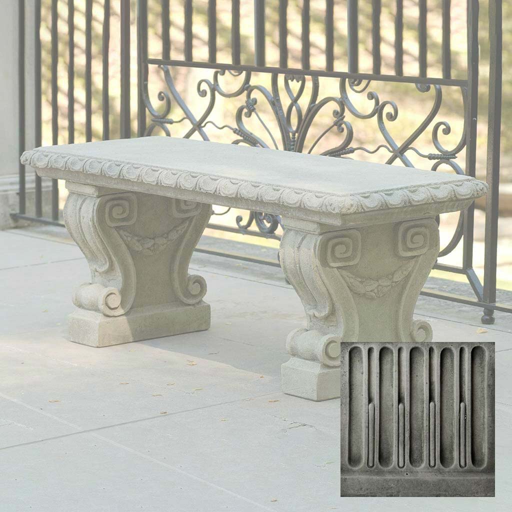 Campania Longwood Main Fountain Garden Bench - BE-33 - Image 3