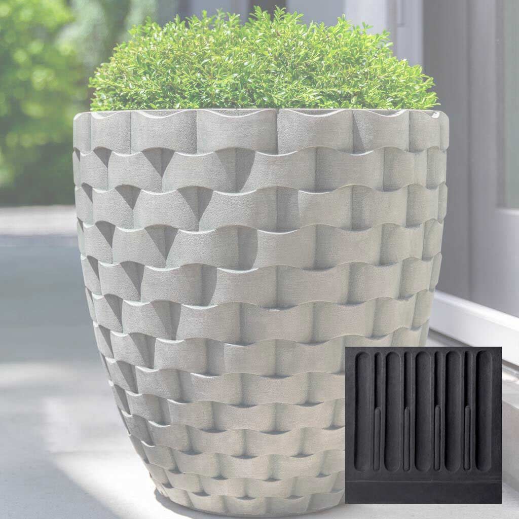 Campania M Weave Tall Round Planter - P-792 - Image 11