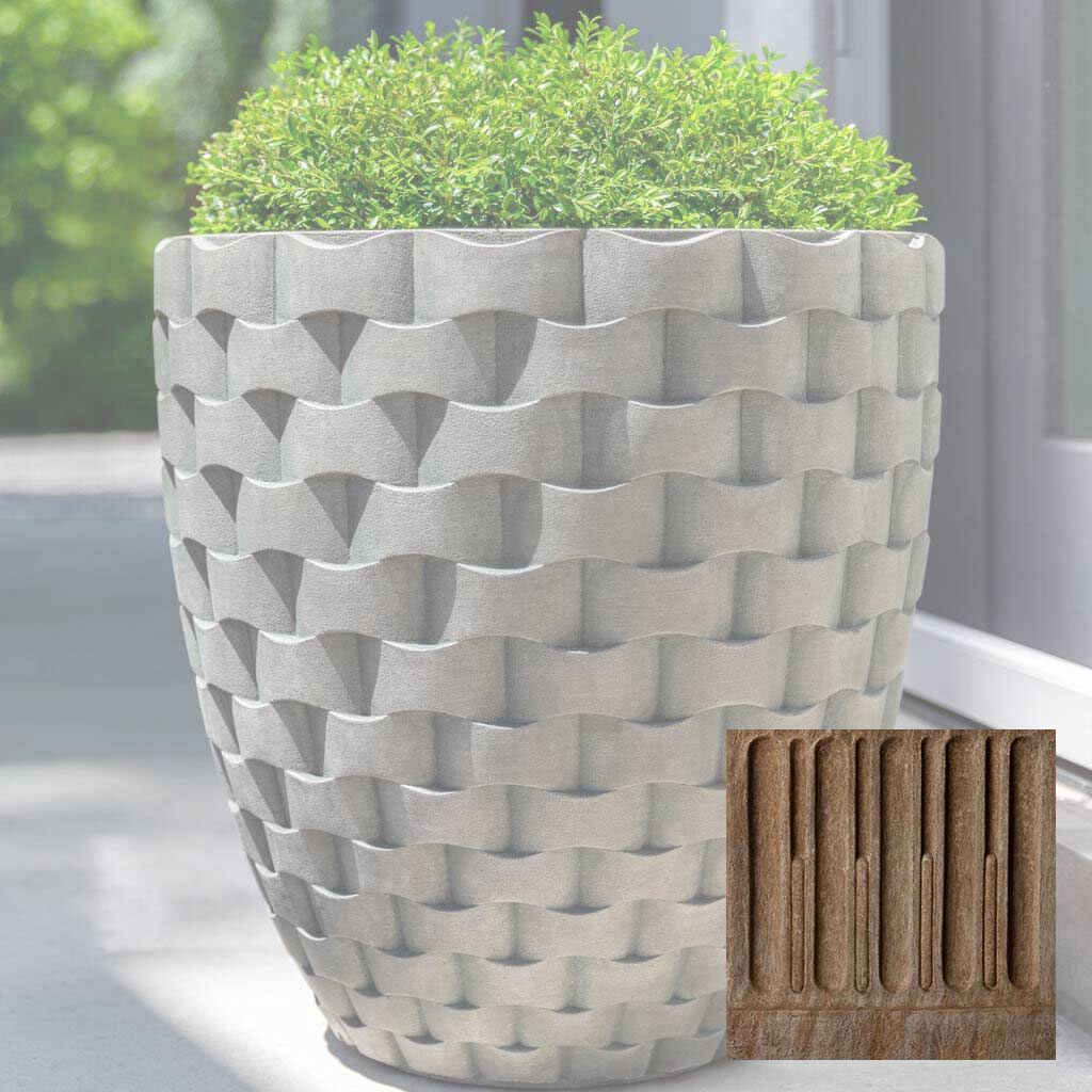 Campania M Weave Tall Round Planter - P-792 - Image 2