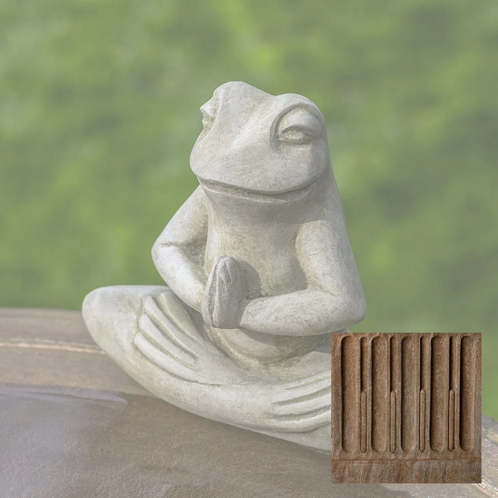 Campania Meditation Frog Garden Statue - A-649 - Image 2