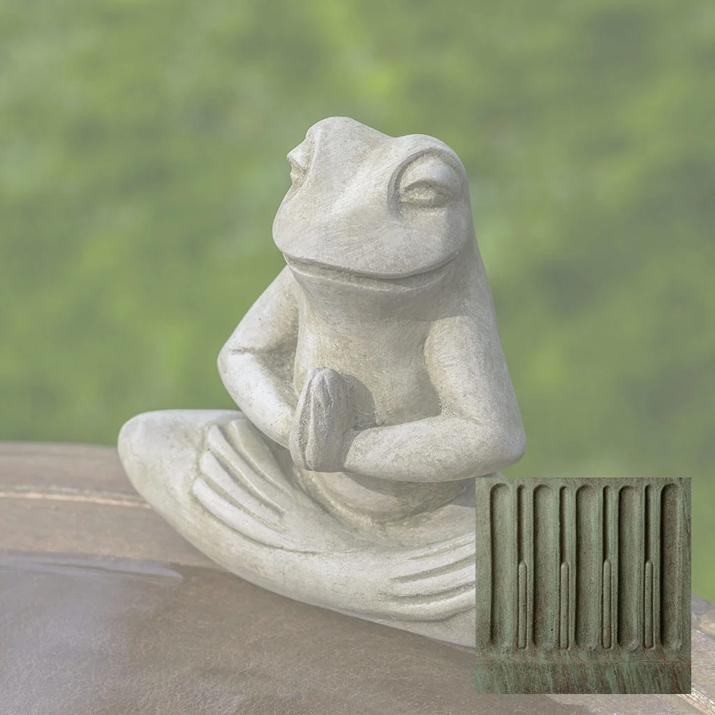 Campania Meditation Frog Garden Statue - A-649 - Image 5