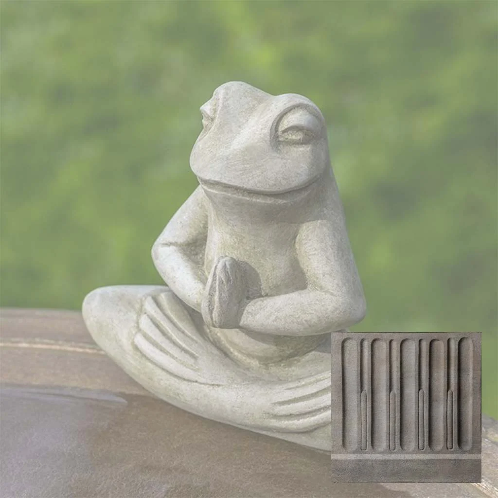 Campania Meditation Frog Garden Statue - A-649 - Image 6