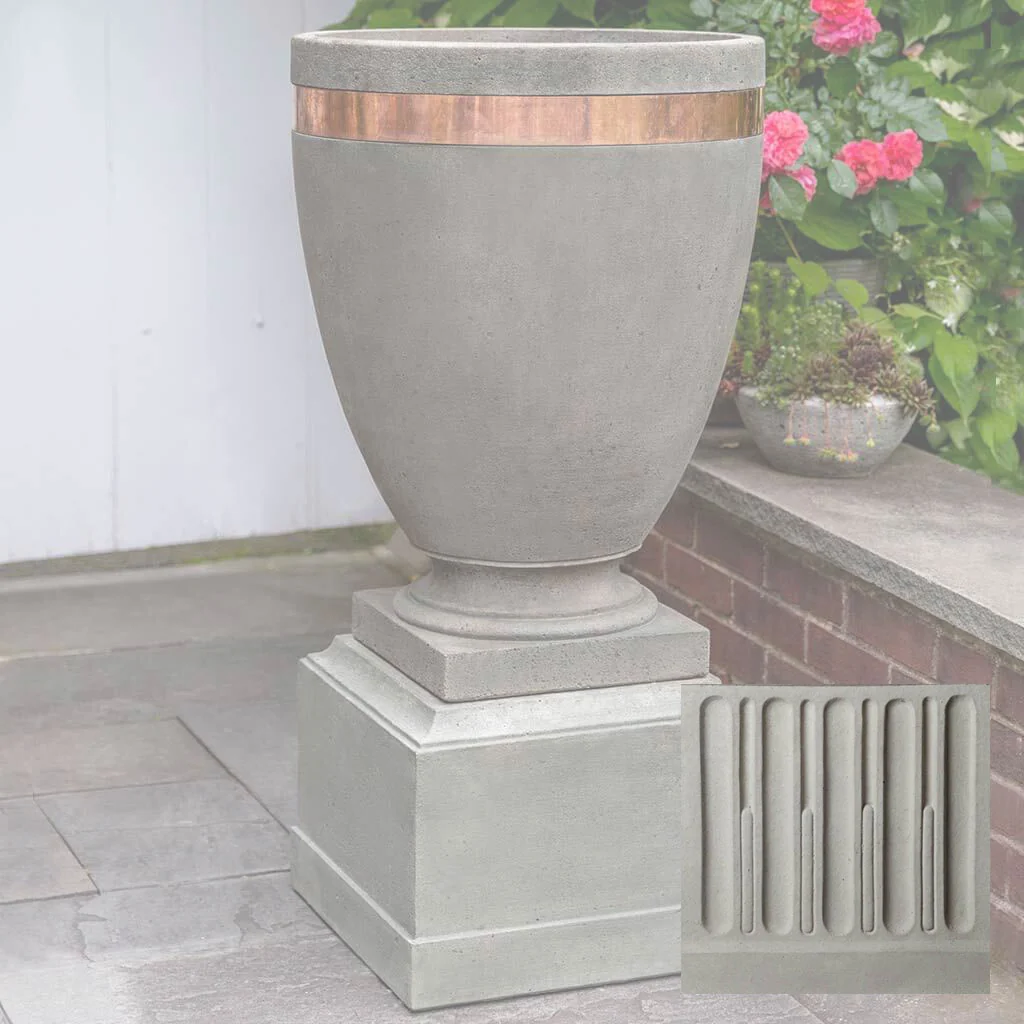 Campania Moderne Tall Planter w/ Rustic 12 Pedestal - PPD-782B - Image 10