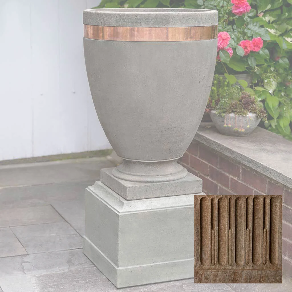 Campania Moderne Tall Planter w/ Rustic 12 Pedestal - PPD-782B - Image 2