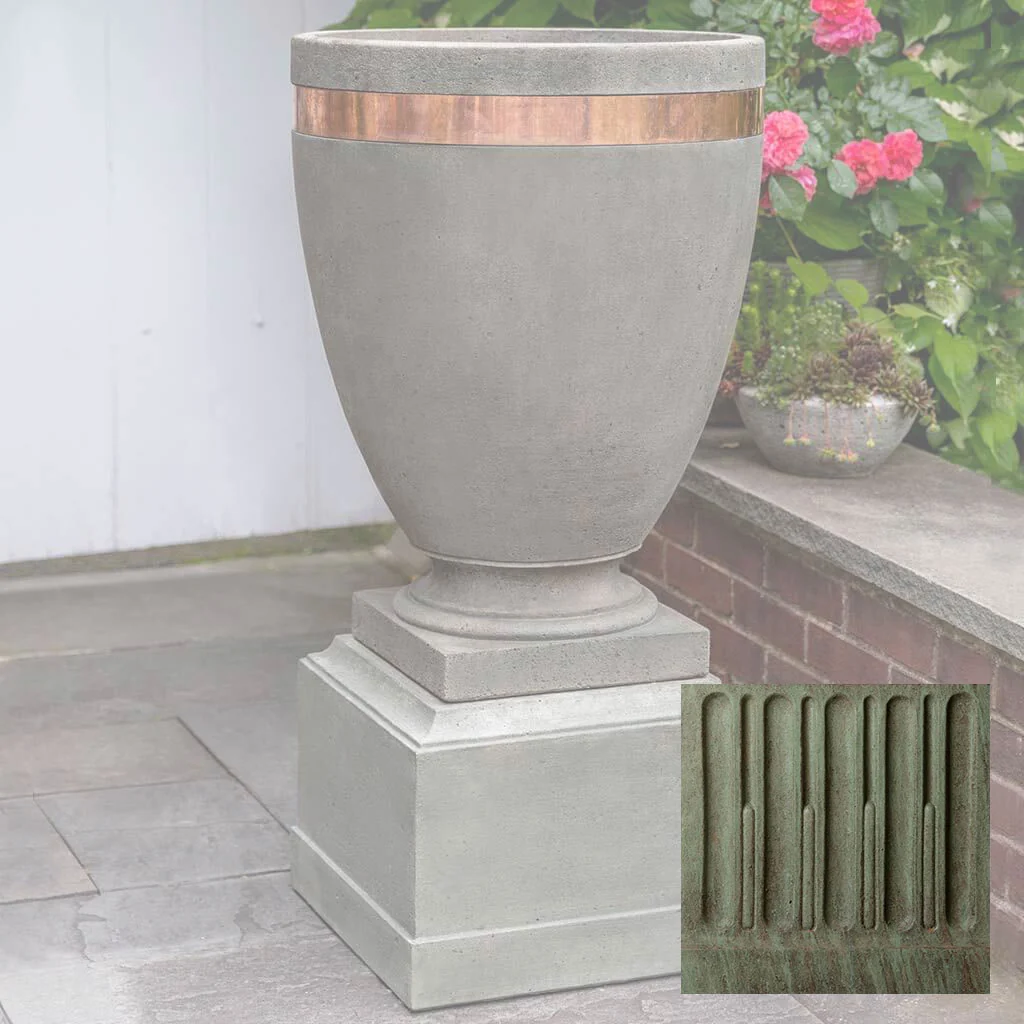 Campania Moderne Tall Planter w/ Rustic 12 Pedestal - PPD-782B - Image 4