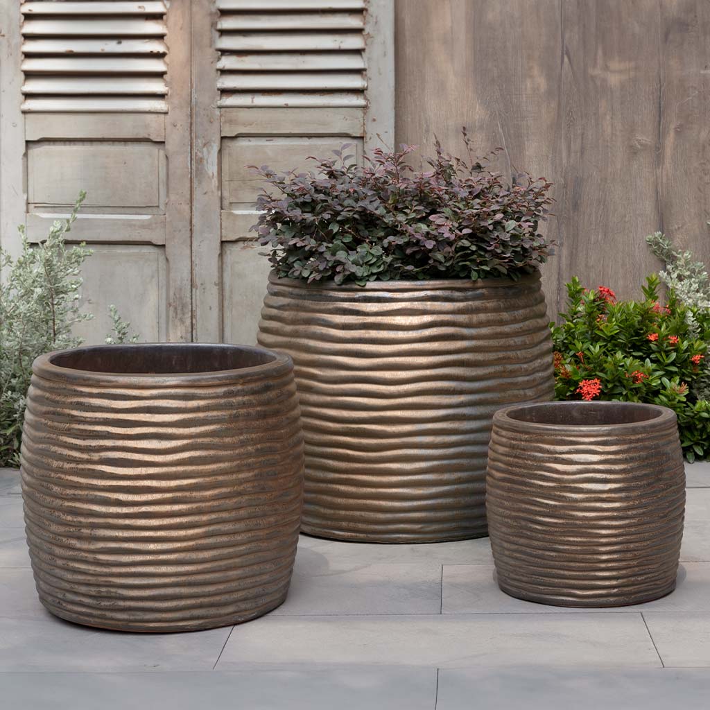 Campania Montauk Planter, Tall, Set of 3 - 7004-0103 - Image 3
