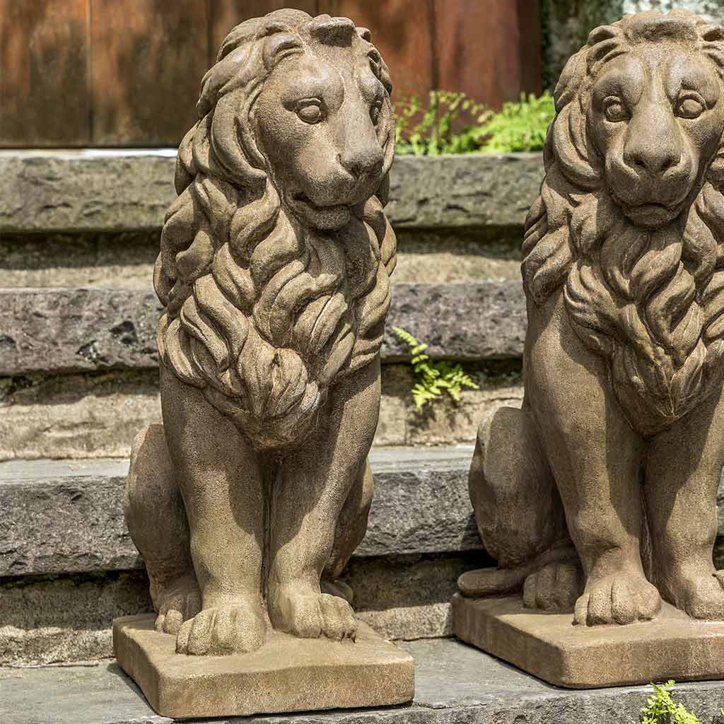 Campania Sentry Lion Garden Statue - A-651 SET - Image 2