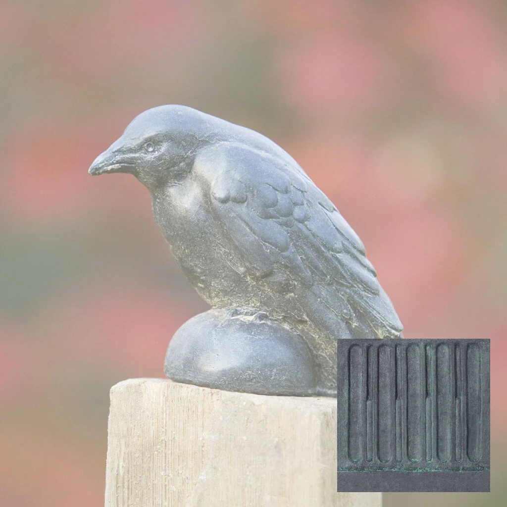 Campania Small Raven Garden Statue - A-357 - Image 10