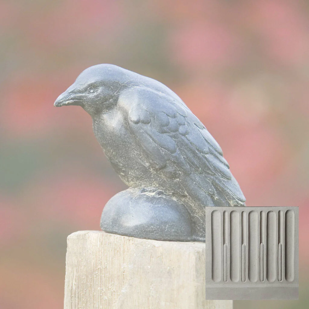 Campania Small Raven Garden Statue - A-357 - Image 11