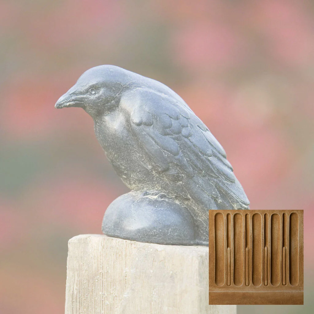 Campania Small Raven Garden Statue - A-357 - Image 13