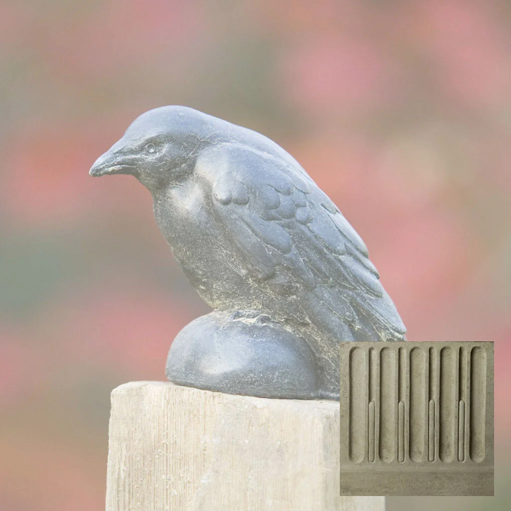 Campania Small Raven Garden Statue - A-357 - Image 14