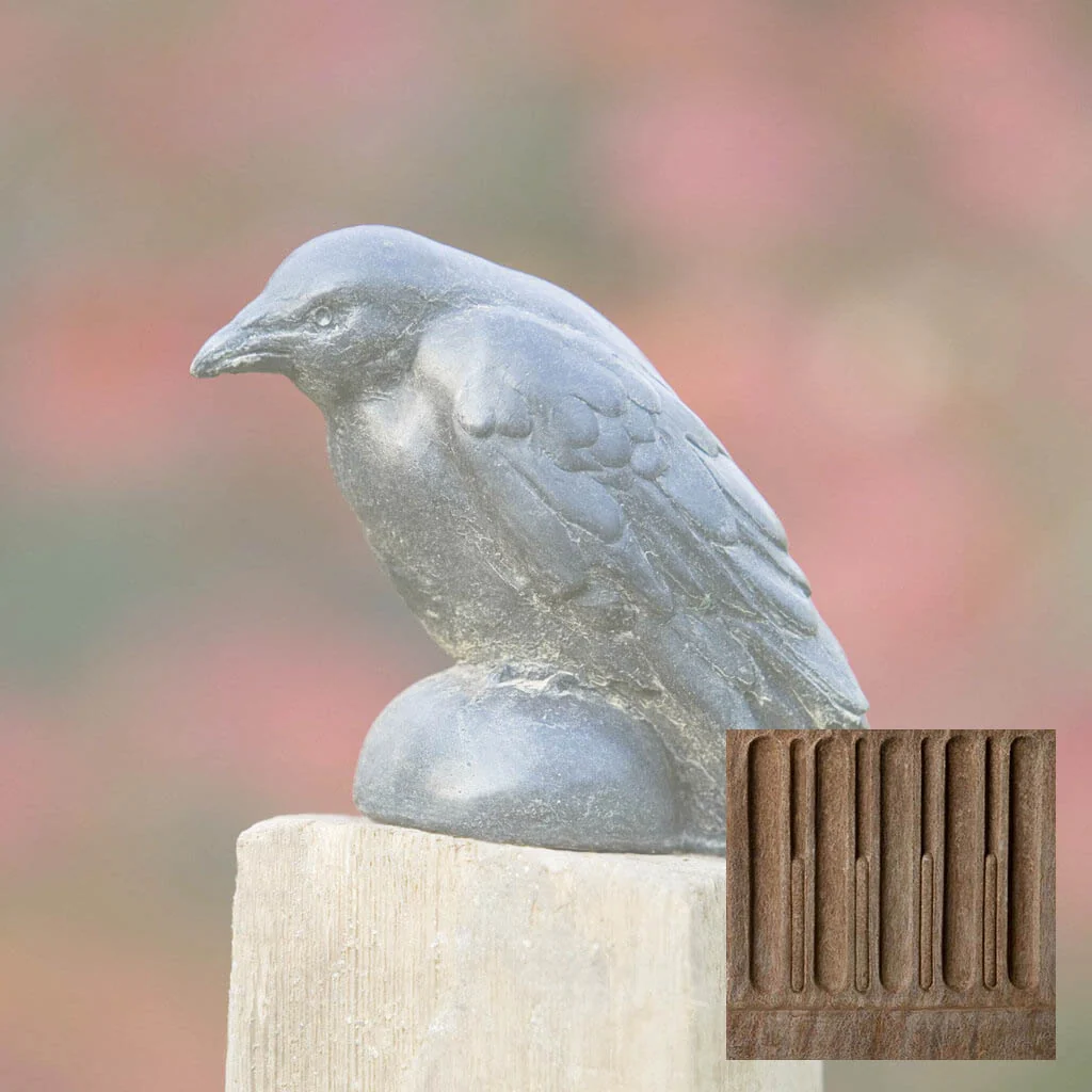 Campania Small Raven Garden Statue - A-357 - Image 2