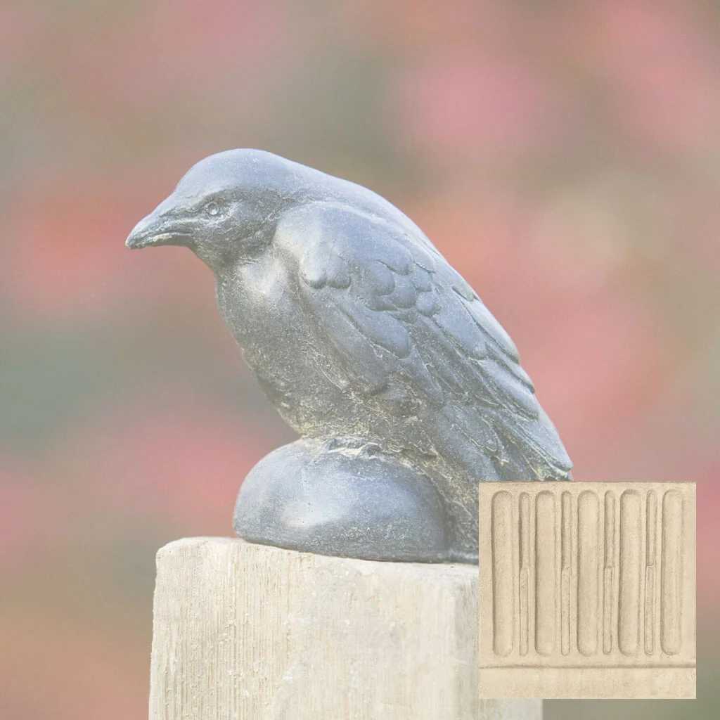 Campania Small Raven Garden Statue - A-357 - Image 7