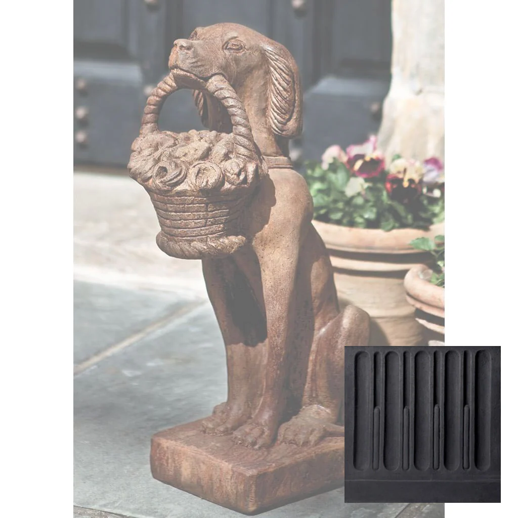 Campania Vintage Dog with Basket Garden Statue - A-060 - Image 12