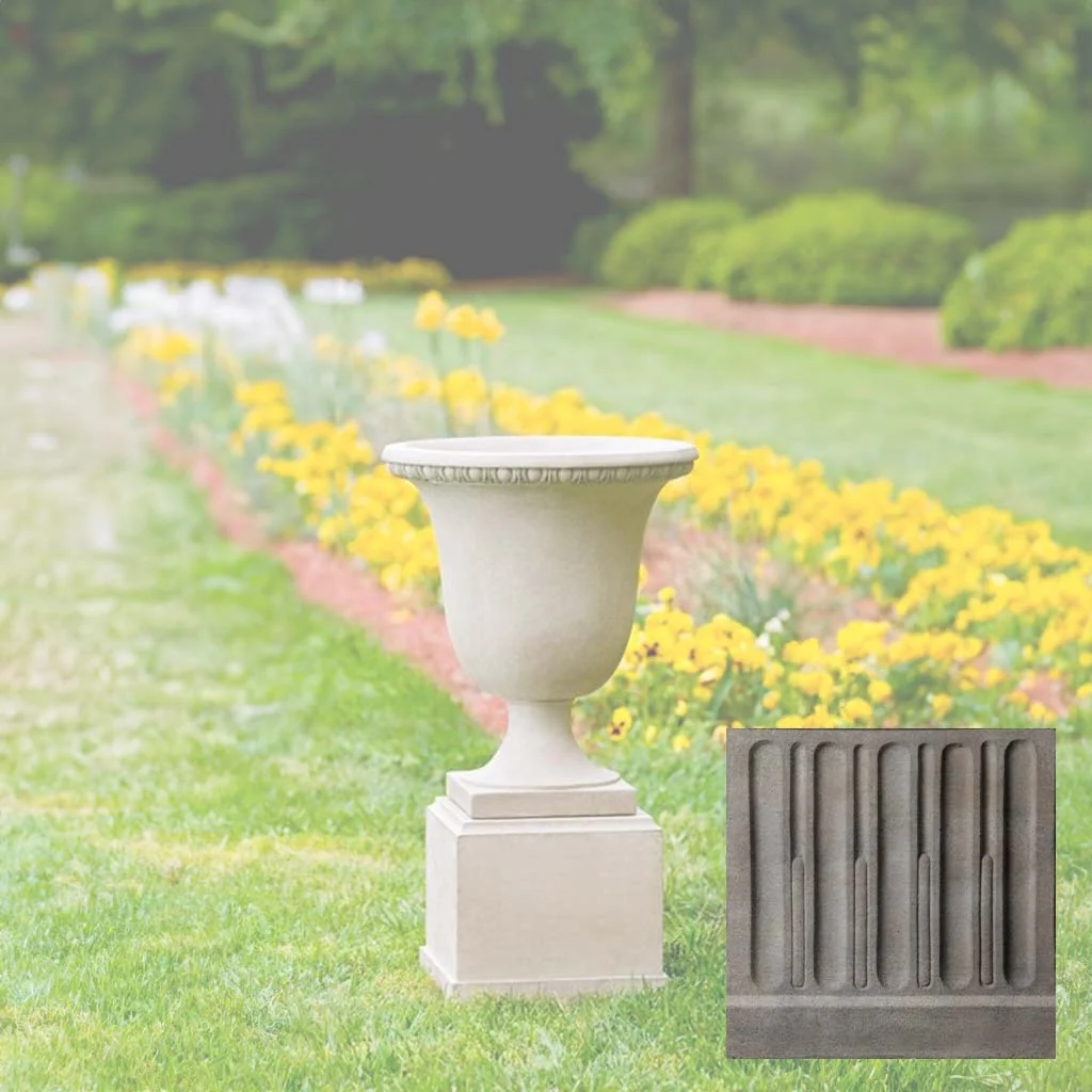 Campania Wburg Egg and Dart Urn w/ Classic Short Pedestal - PPD-467 - Image 6