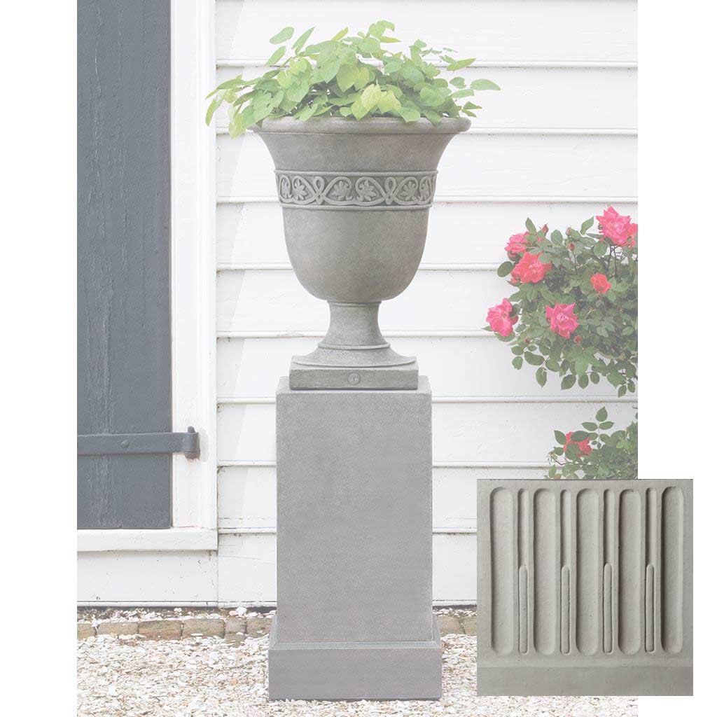 Campania Wburg Strapwork Leaf Urn w/ Classic Tall Pedestal - PPD-457 - Image 10