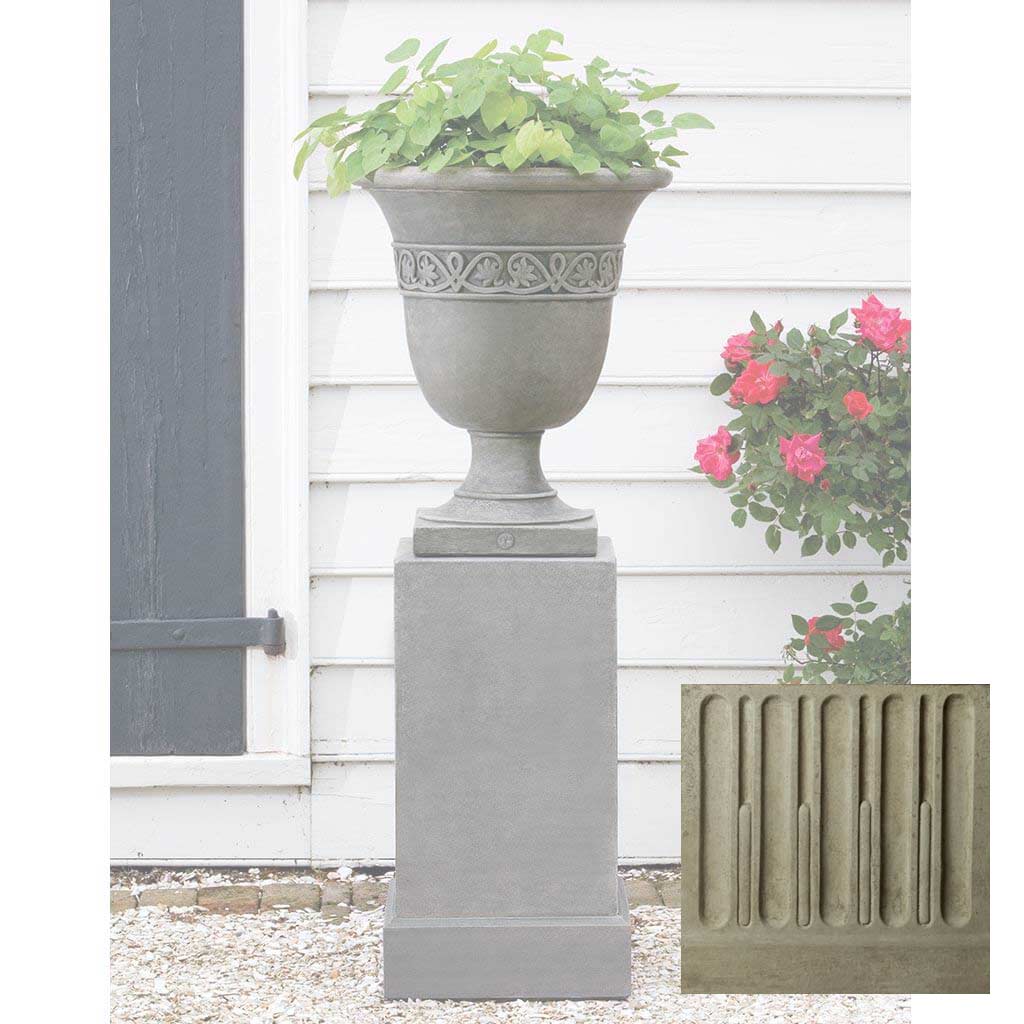 Campania Wburg Strapwork Leaf Urn w/ Classic Tall Pedestal - PPD-457 - Image 14