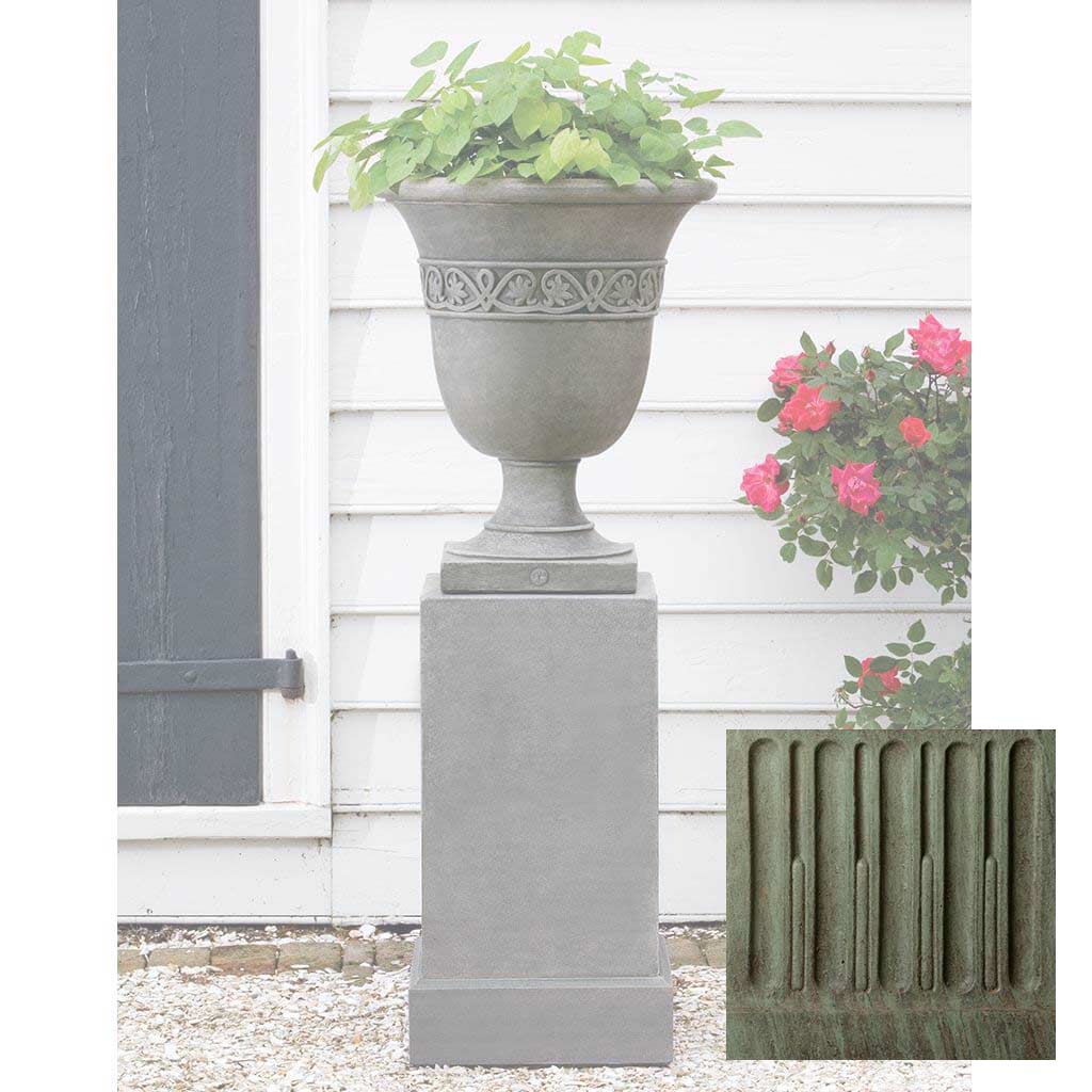 Campania Wburg Strapwork Leaf Urn w/ Classic Tall Pedestal - PPD-457 - Image 4