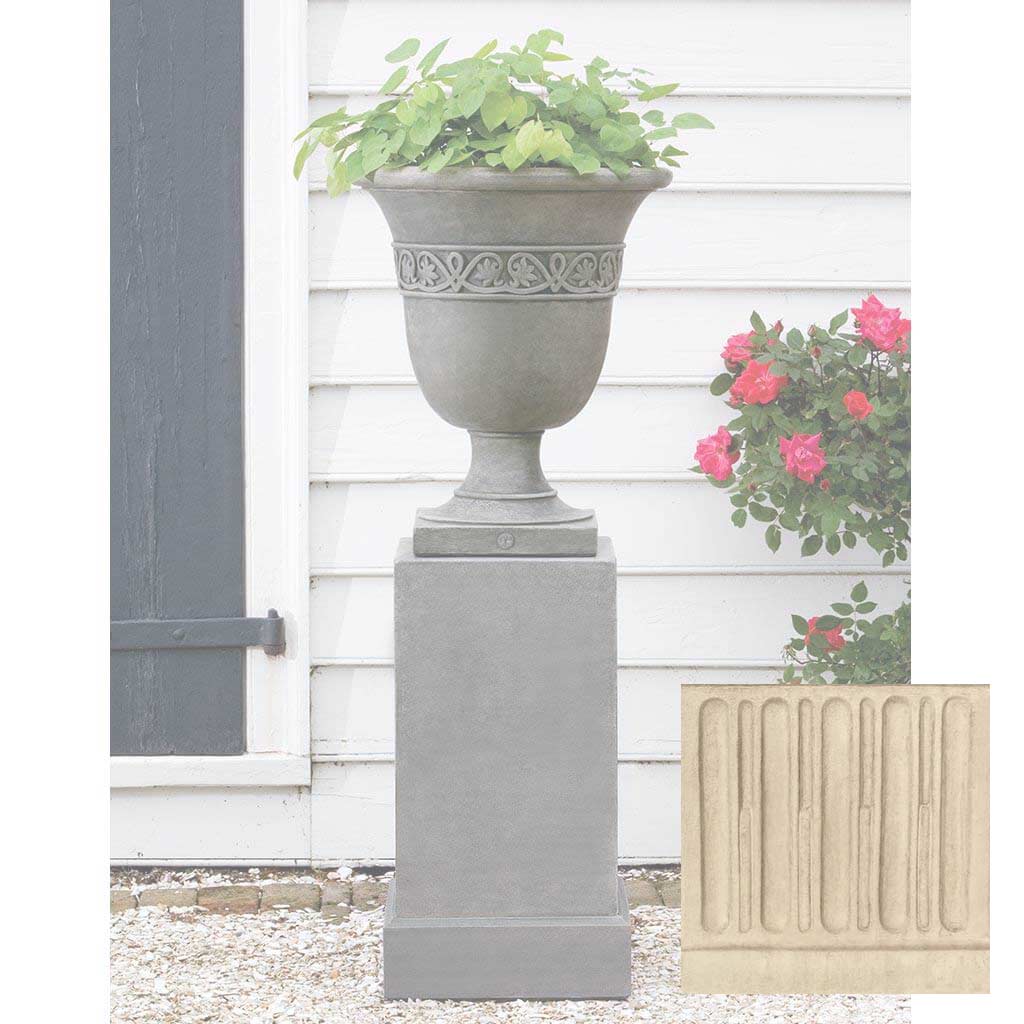 Campania Wburg Strapwork Leaf Urn w/ Classic Tall Pedestal - PPD-457 - Image 6