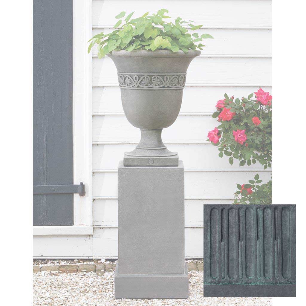 Campania Wburg Strapwork Leaf Urn w/ Classic Tall Pedestal - PPD-457 - Image 9