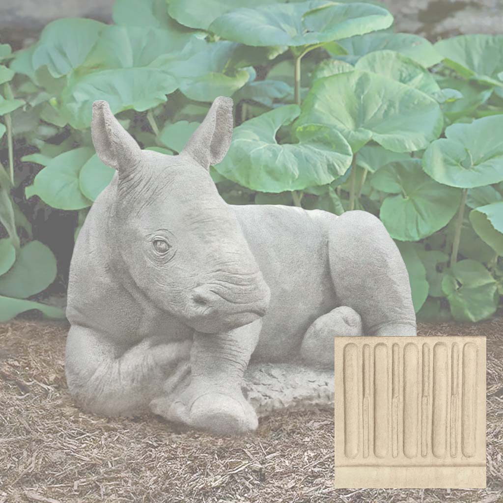Campania White Rhinoceros Calf Garden Statue - A-680 - Image 8