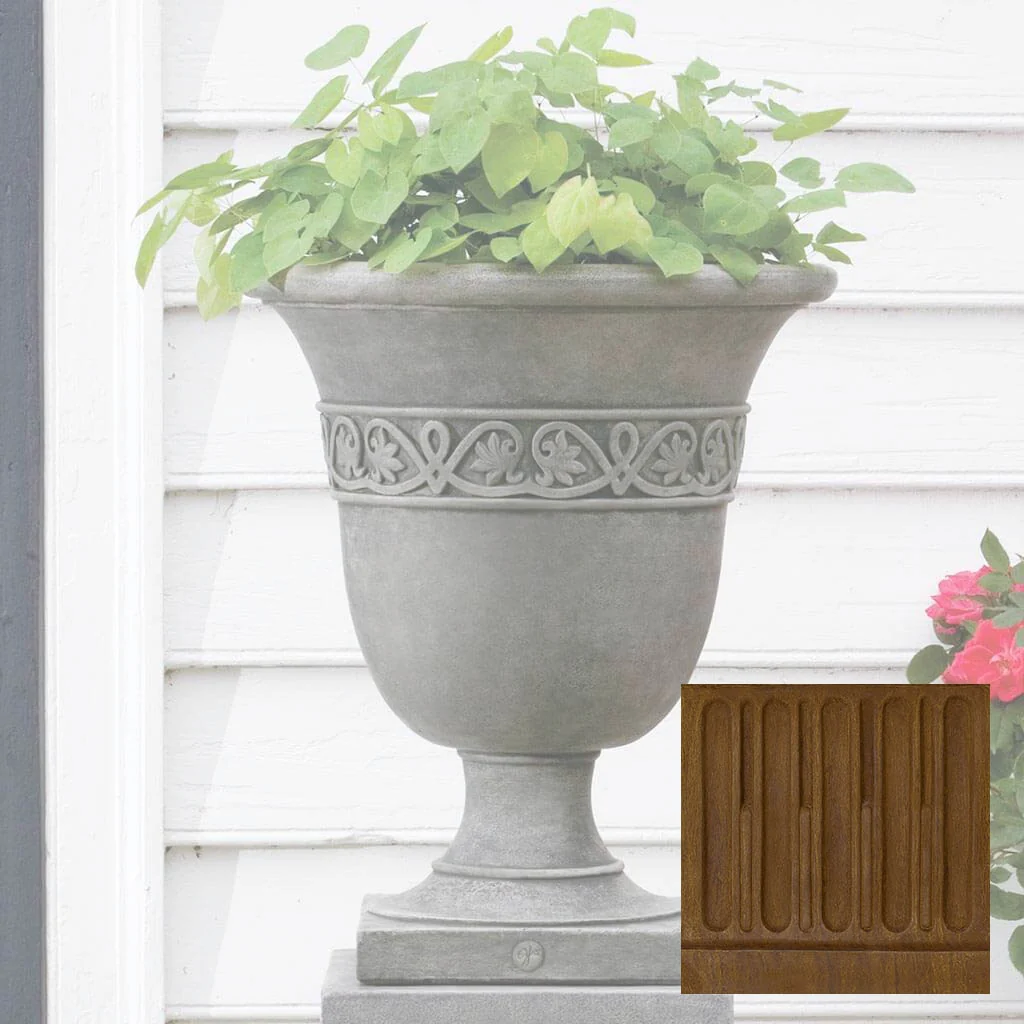 Campania Williamsburg Strapwork Leaf Urn - P-457 - Image 12