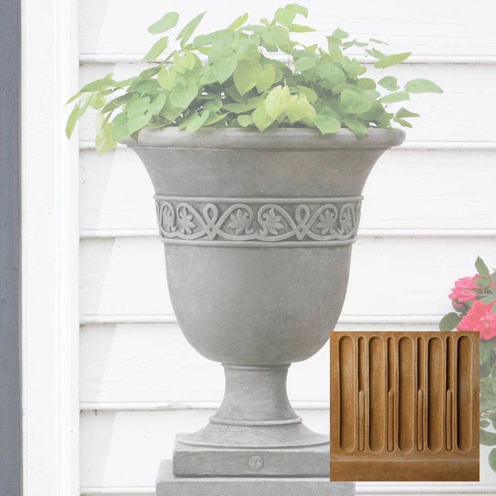 Campania Williamsburg Strapwork Leaf Urn - P-457 - Image 13
