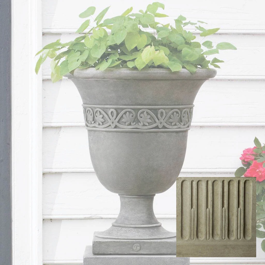 Campania Williamsburg Strapwork Leaf Urn - P-457 - Image 14