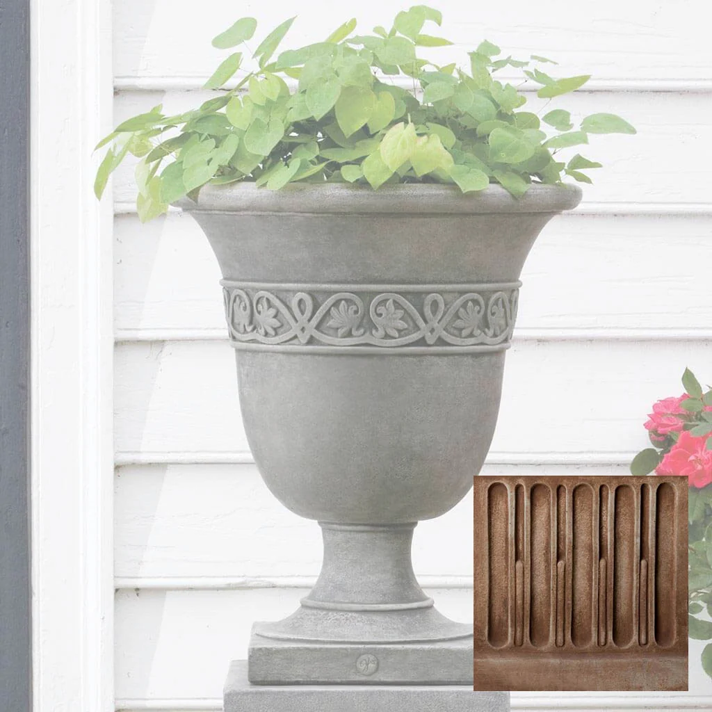 Campania Williamsburg Strapwork Leaf Urn - P-457 - Image 3