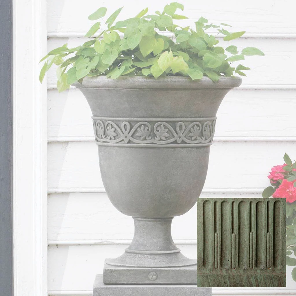 Campania Williamsburg Strapwork Leaf Urn - P-457 - Image 4