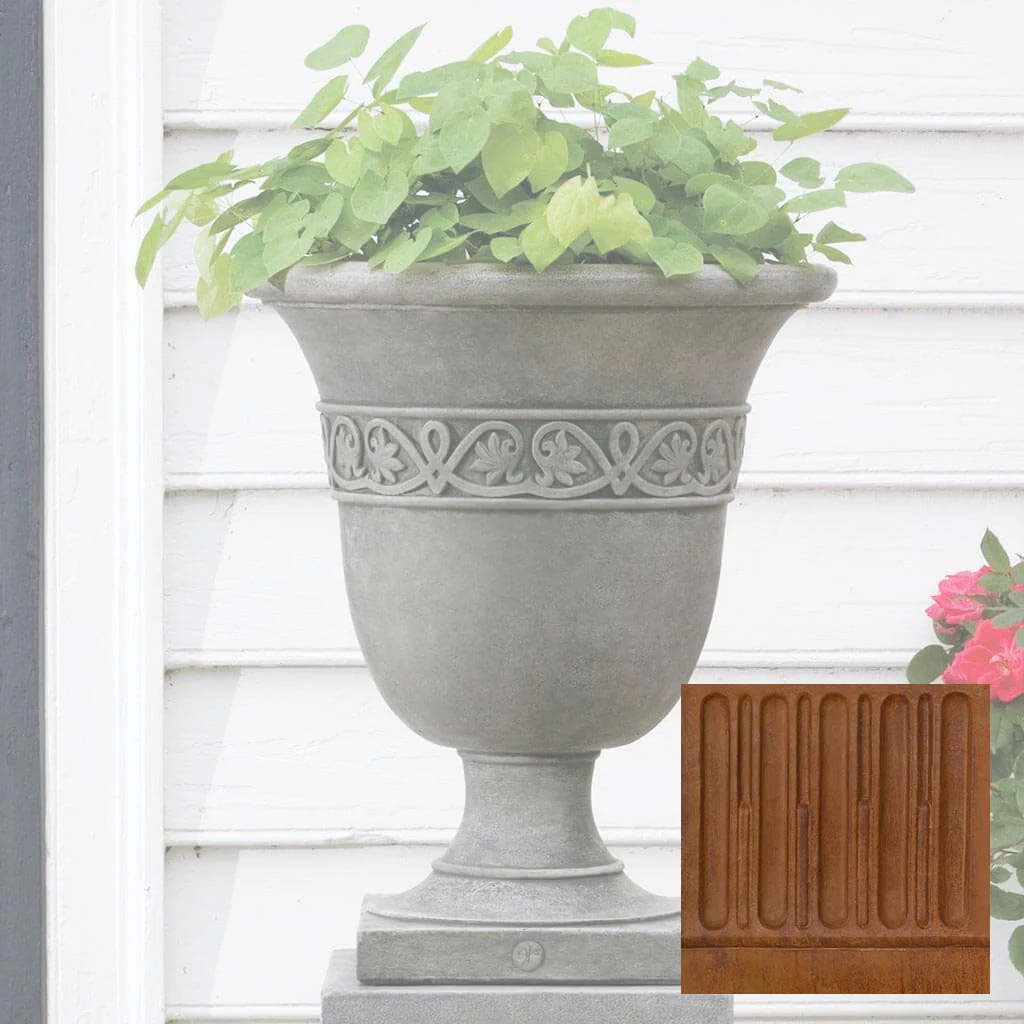 Campania Williamsburg Strapwork Leaf Urn - P-457 - Image 7