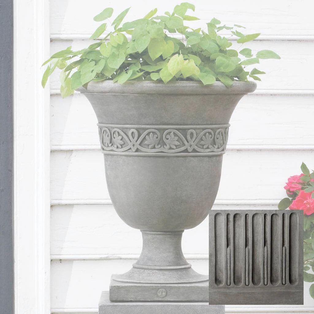 Campania Williamsburg Strapwork Leaf Urn - P-457 - Image 8