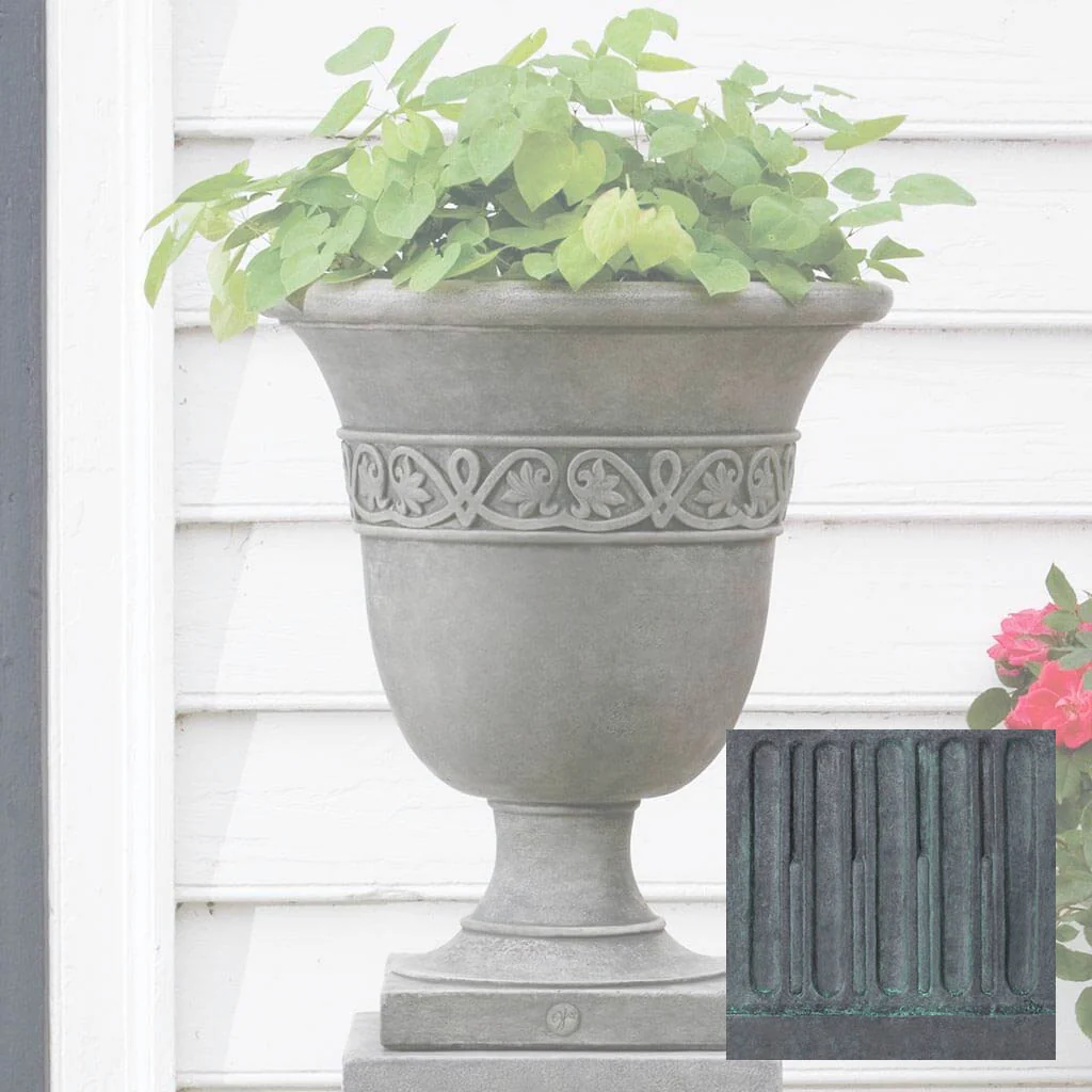 Campania Williamsburg Strapwork Leaf Urn - P-457 - Image 9