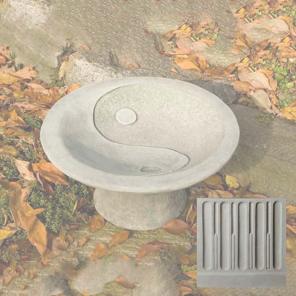 Campania Yin Yang Pedestal Birdbath - B-110 - Image 11