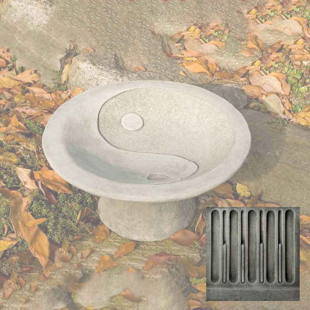 Campania Yin Yang Pedestal Birdbath - B-110 - Image 3