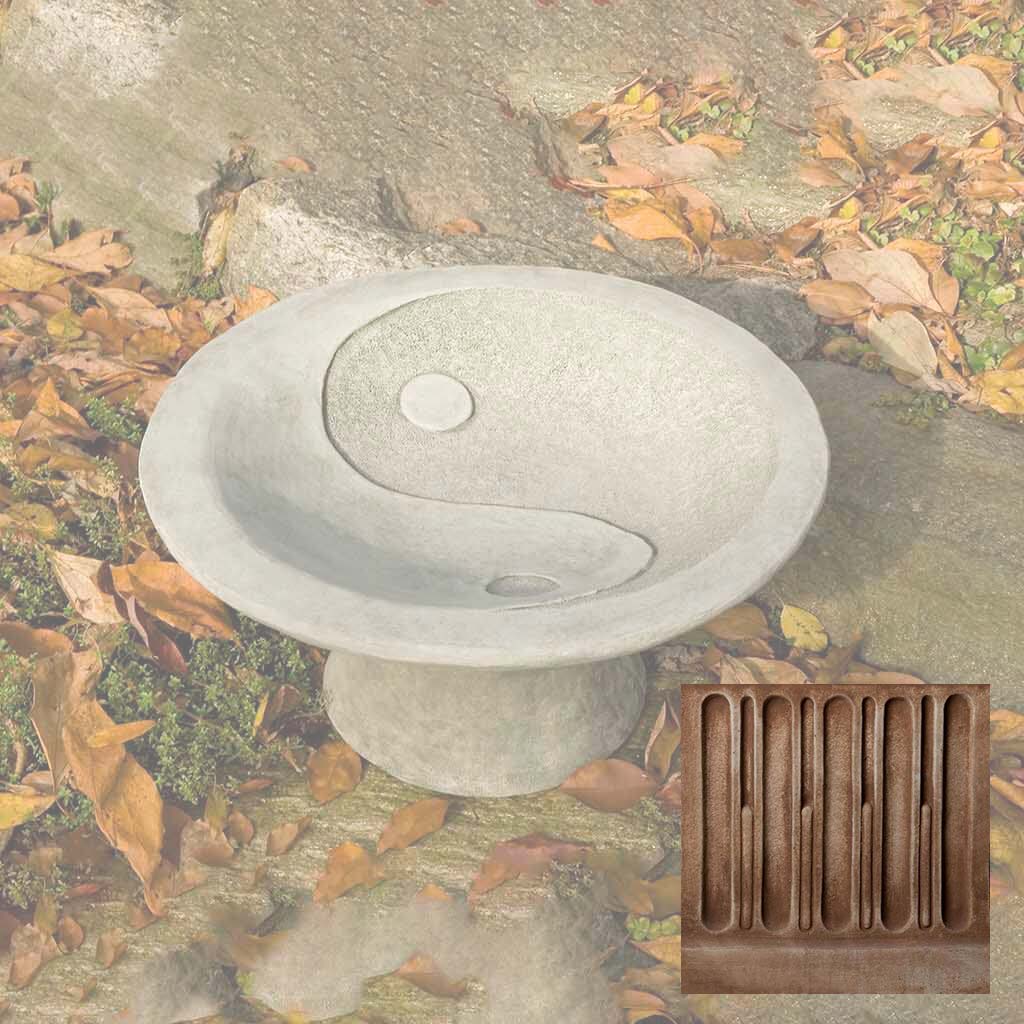 Campania Yin Yang Pedestal Birdbath - B-110 - Image 4