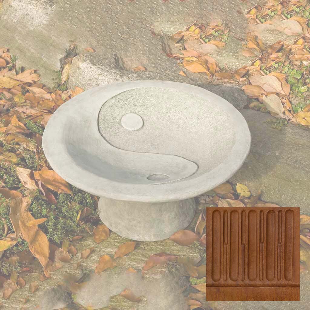 Campania Yin Yang Pedestal Birdbath - B-110 - Image 8