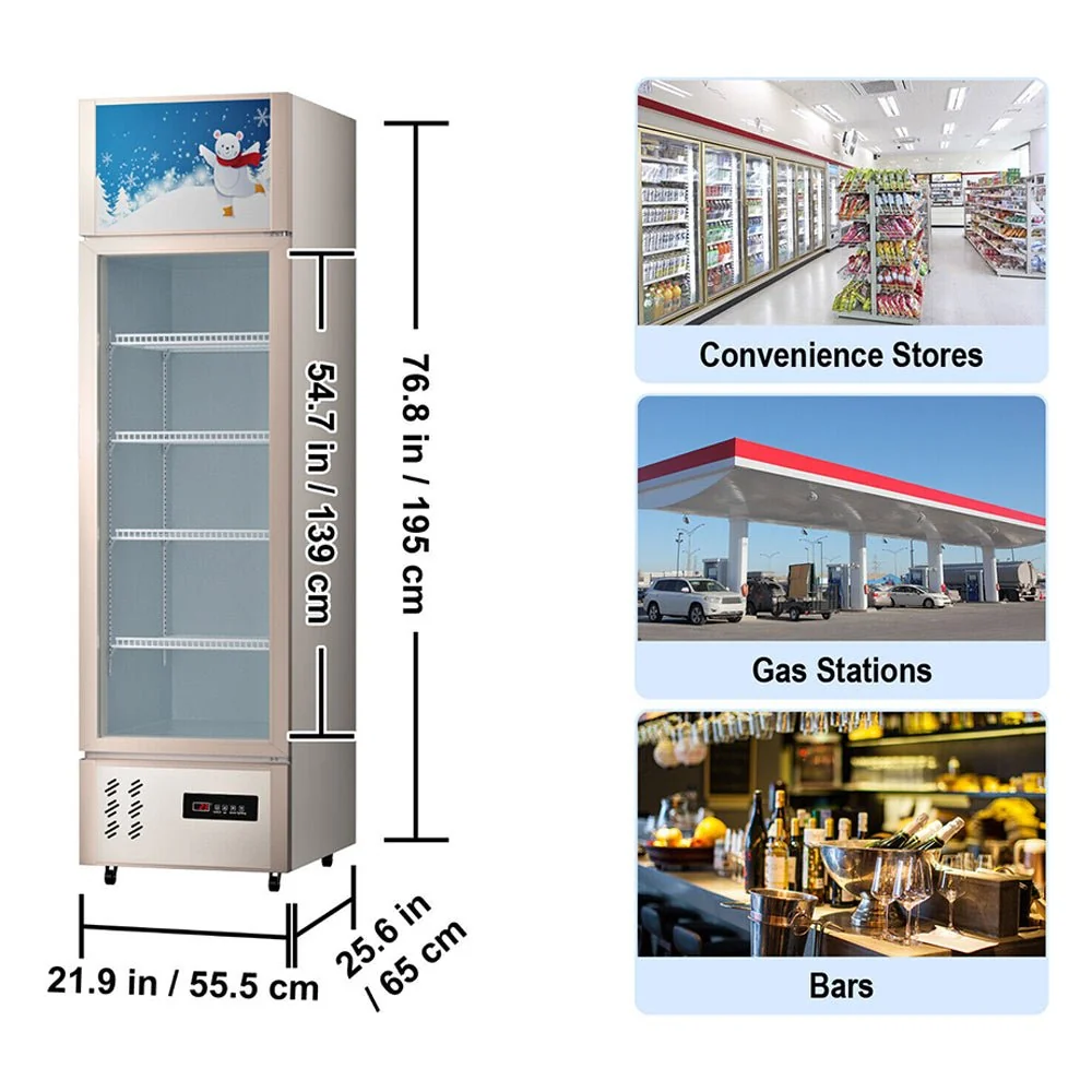 Commercial 11 Cu.Ft Merchandiser Refrigerator Beverage Cooler Fridge, 76.8'' (93625140) - Image 11