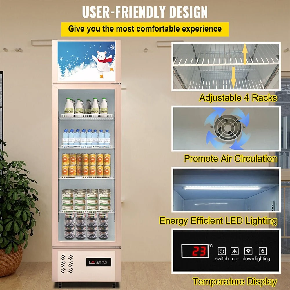 Commercial 11 Cu.Ft Merchandiser Refrigerator Beverage Cooler Fridge, 76.8'' (93625140) - Image 6