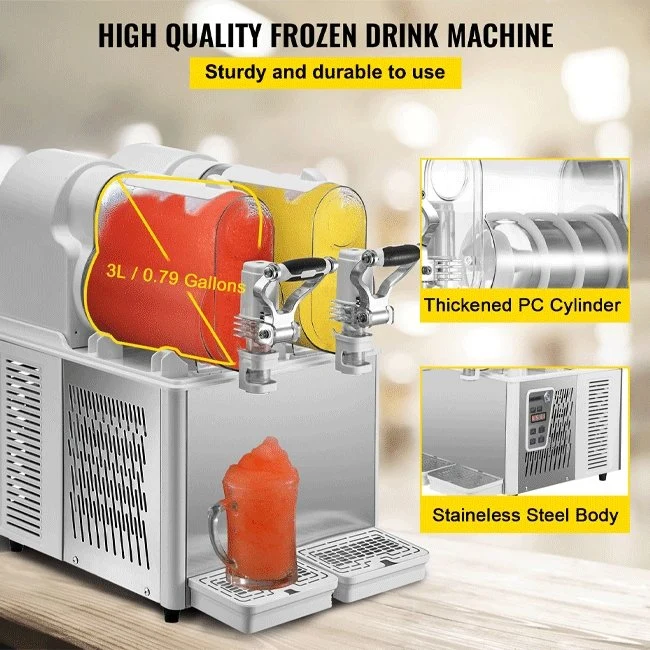 Commercial Double Frozen Daiquiri Slushy Drink Maker Machine, 6L - Image 5