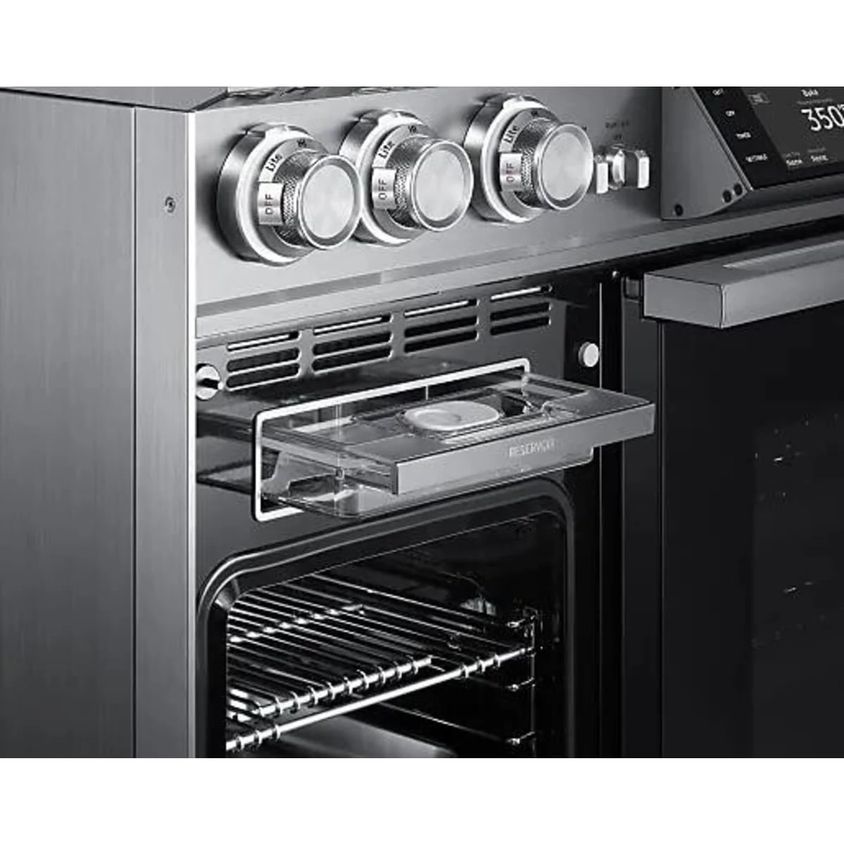 Dacor 48-Inch Contemporary Dual-Fuel Steam Range with Integrated Griddle, Silver Stainless - DOP48C96DLS - Image 3