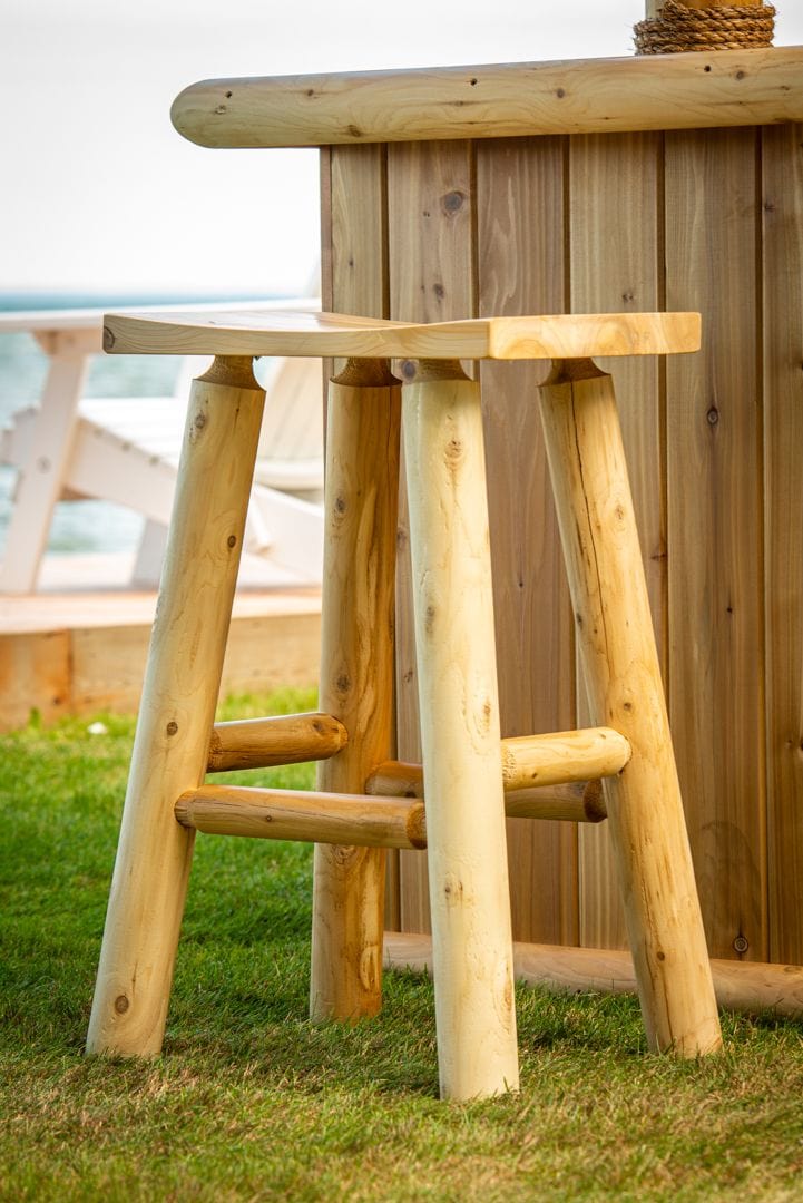Dundalk Leisurecraft Canadian Timber 30" Saddle Seat Bar Stool - Unfinished - Image 3