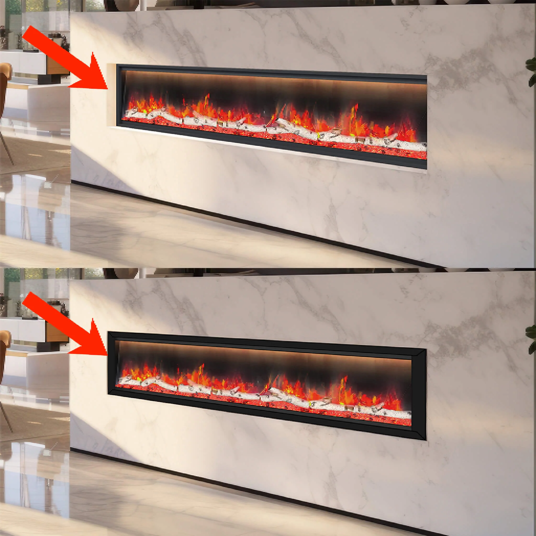 Dynasty Allegro 76" Black Smart Linear Electric Fireplace [DY-BFM76] - Image 5