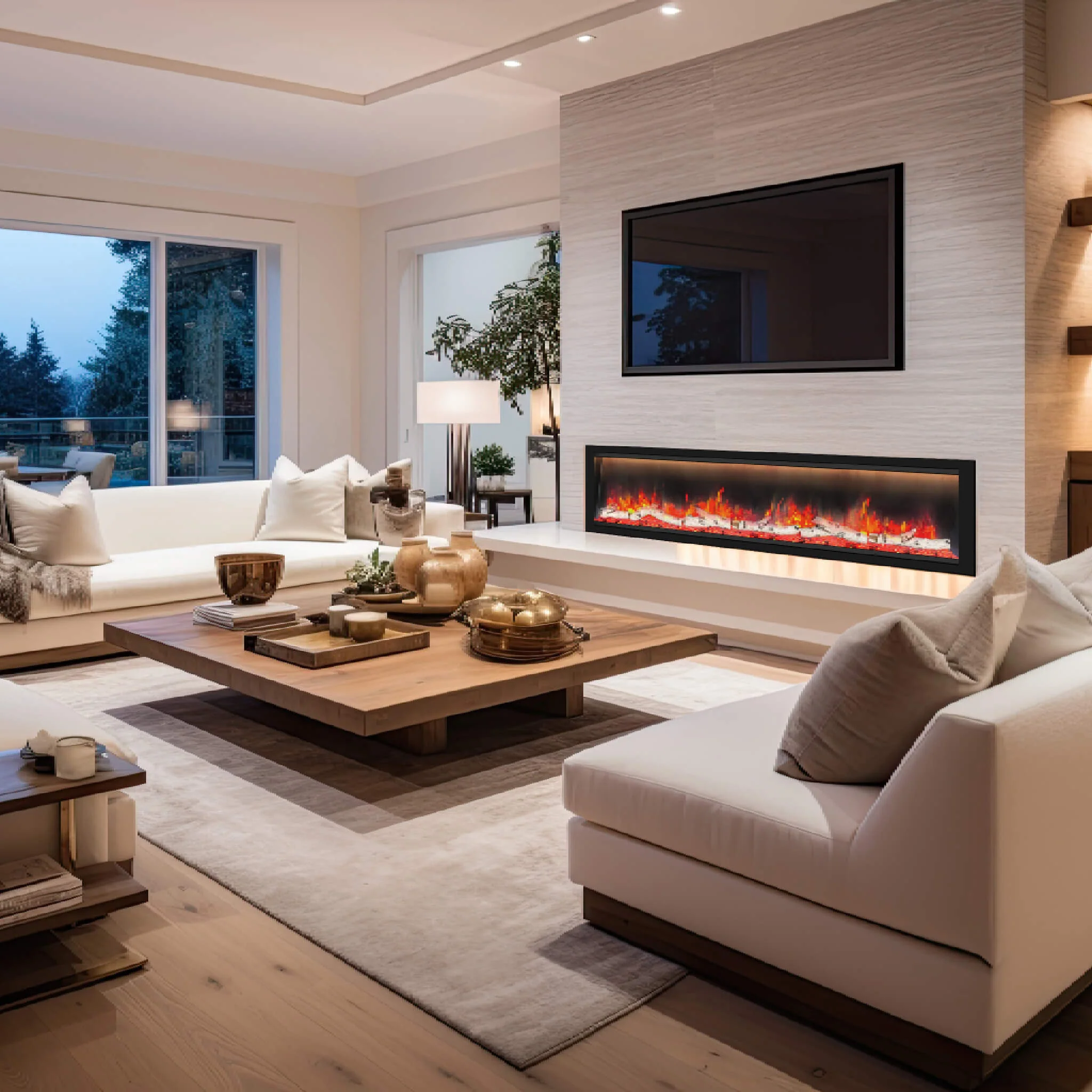 Dynasty Allegro 76" Black Smart Linear Electric Fireplace [DY-BFM76] - Image 8