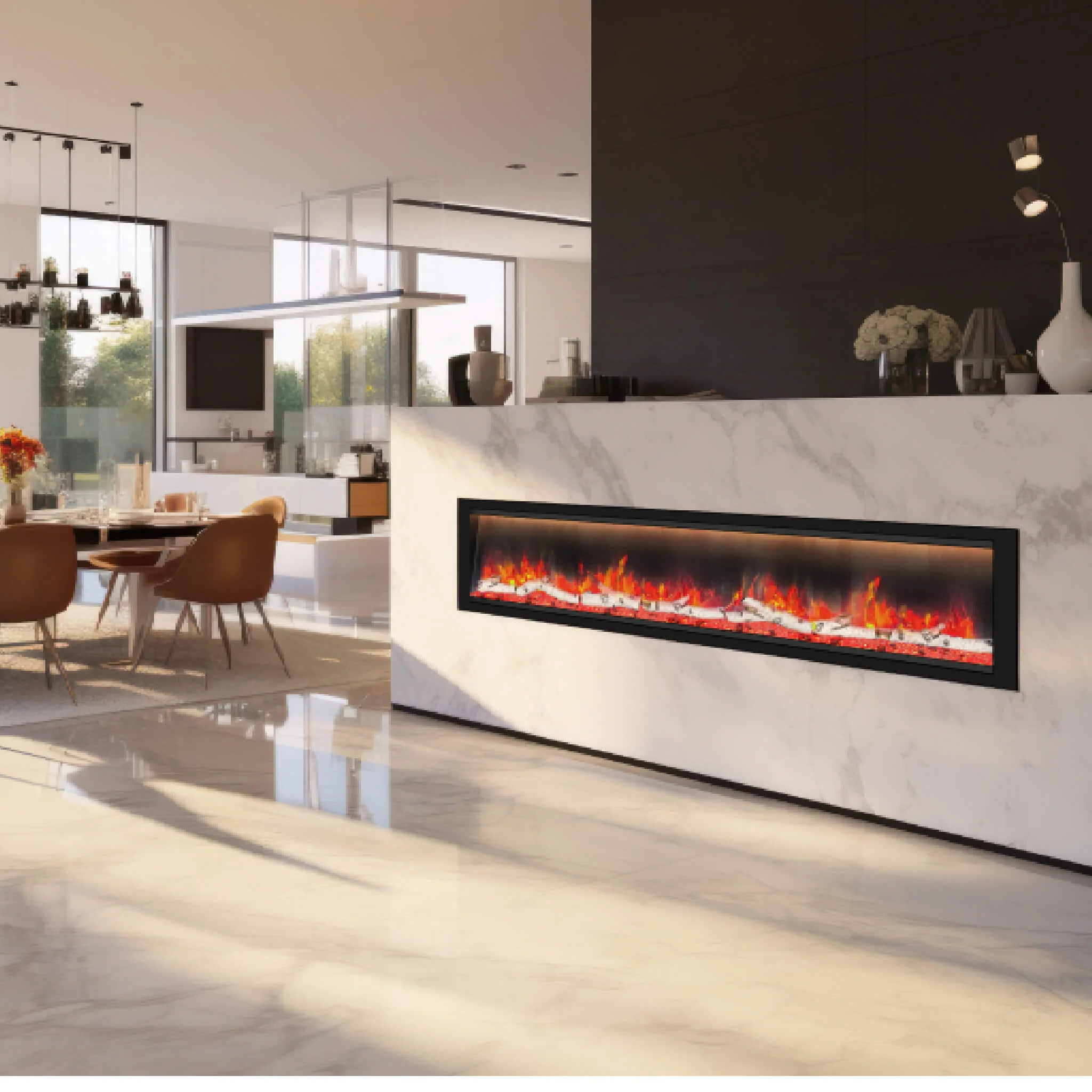 Dynasty Allegro 82" Flush Mount Smart Linear Electric Fireplace [DY-BFM82] - Image 7