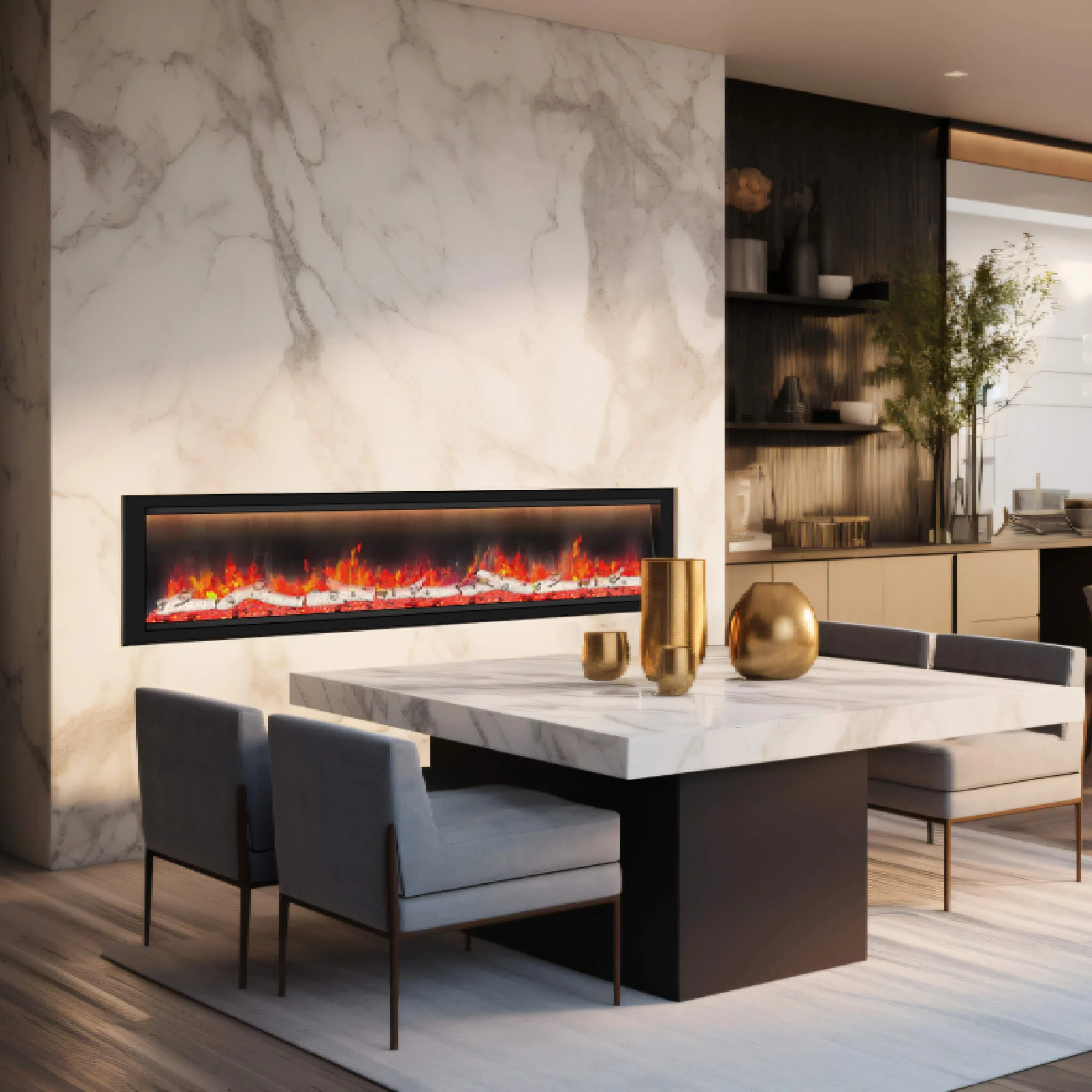 Dynasty Allegro 82" Flush Mount Smart Linear Electric Fireplace [DY-BFM82] - Image 8